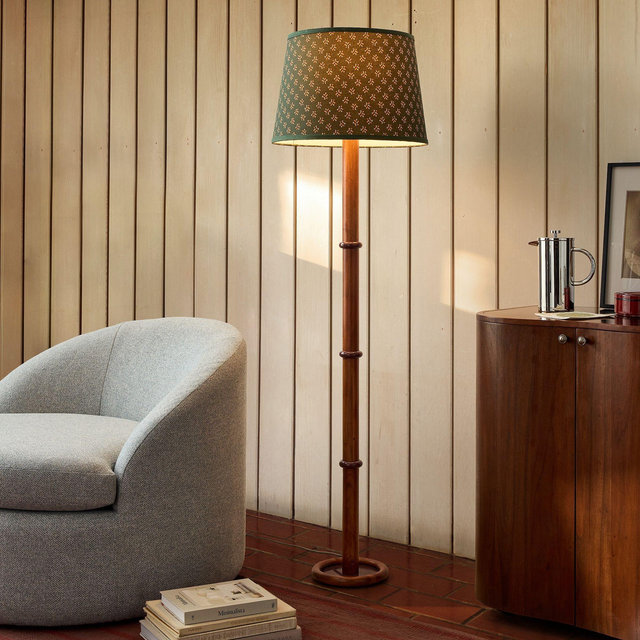 Emma Chamberlain Wood & Lacquer Floor Lamp - Green (63")