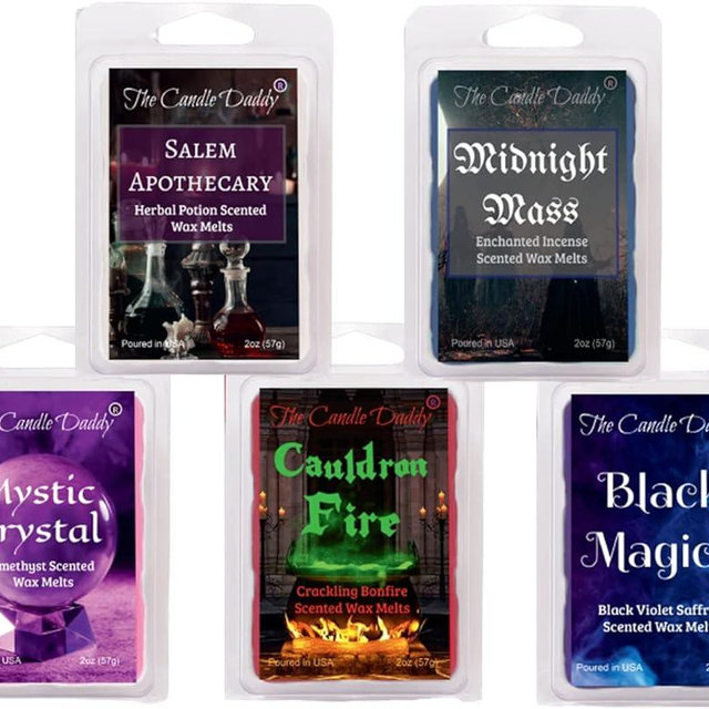 The Candle Daddy Salem Book of Smells Halloween 5 Pack - 5 Amazing Witchy Wax Melts - 30 Total Cubes - 10 Total Ounces
