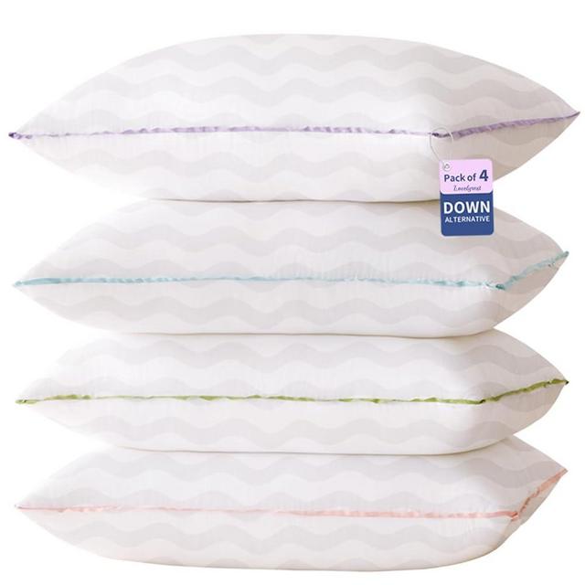 LOVELYREST Pillows Standard Size Set of 4,Luxury Hotel Quality Cooling Pillows with Zipper,Super Soft Down Alternative Fill for Side Back and Stomach Sleepers