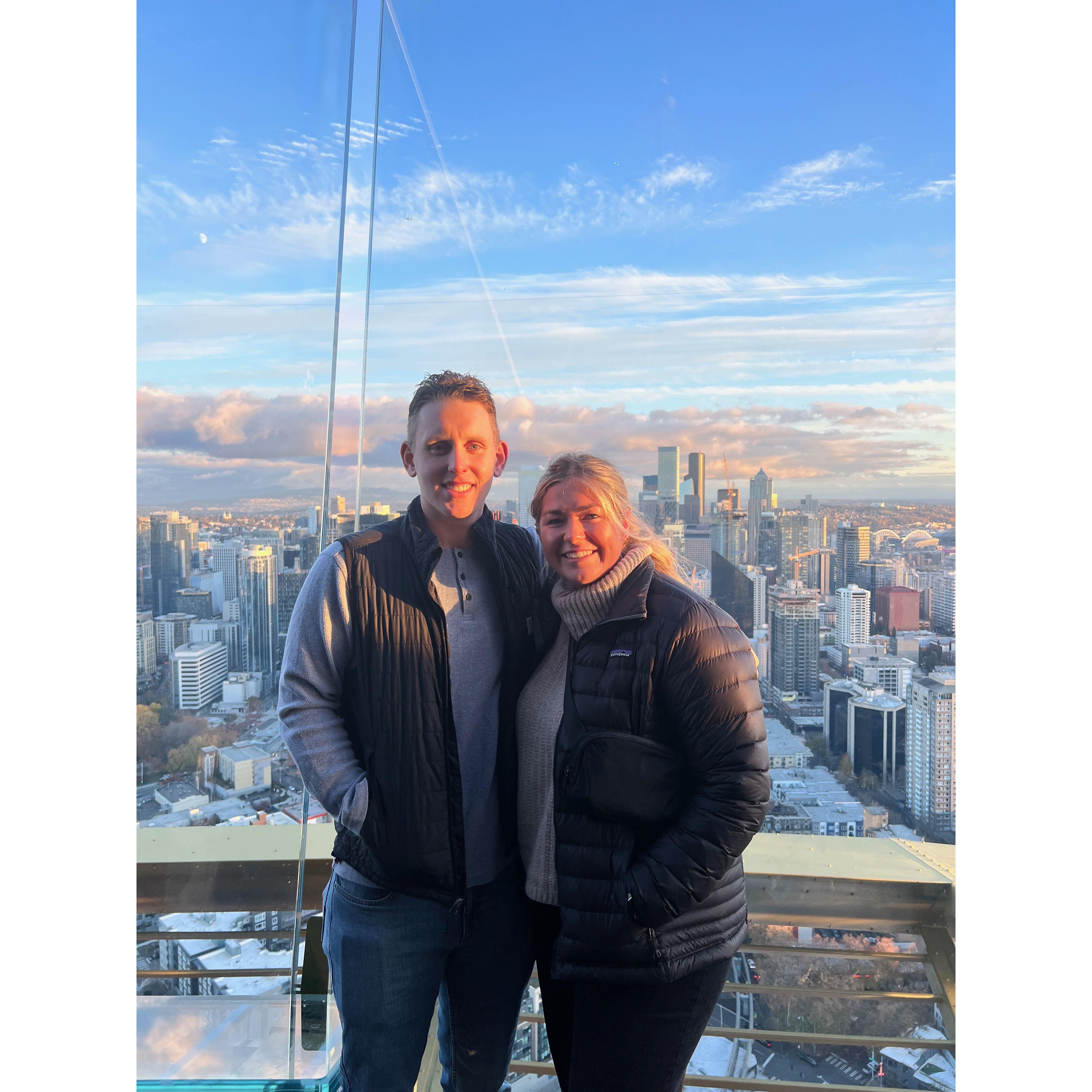 Celebrating our anniversary at the top of the Space Needle