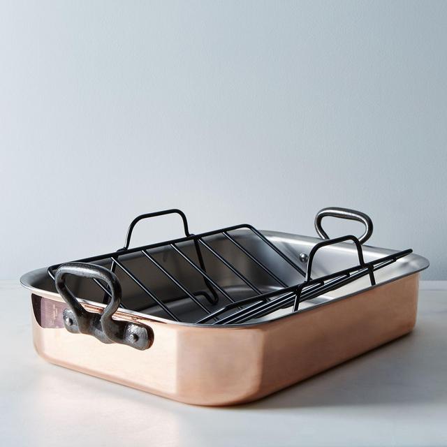 Mauviel M’héritage Copper Roasting Pan with Rack