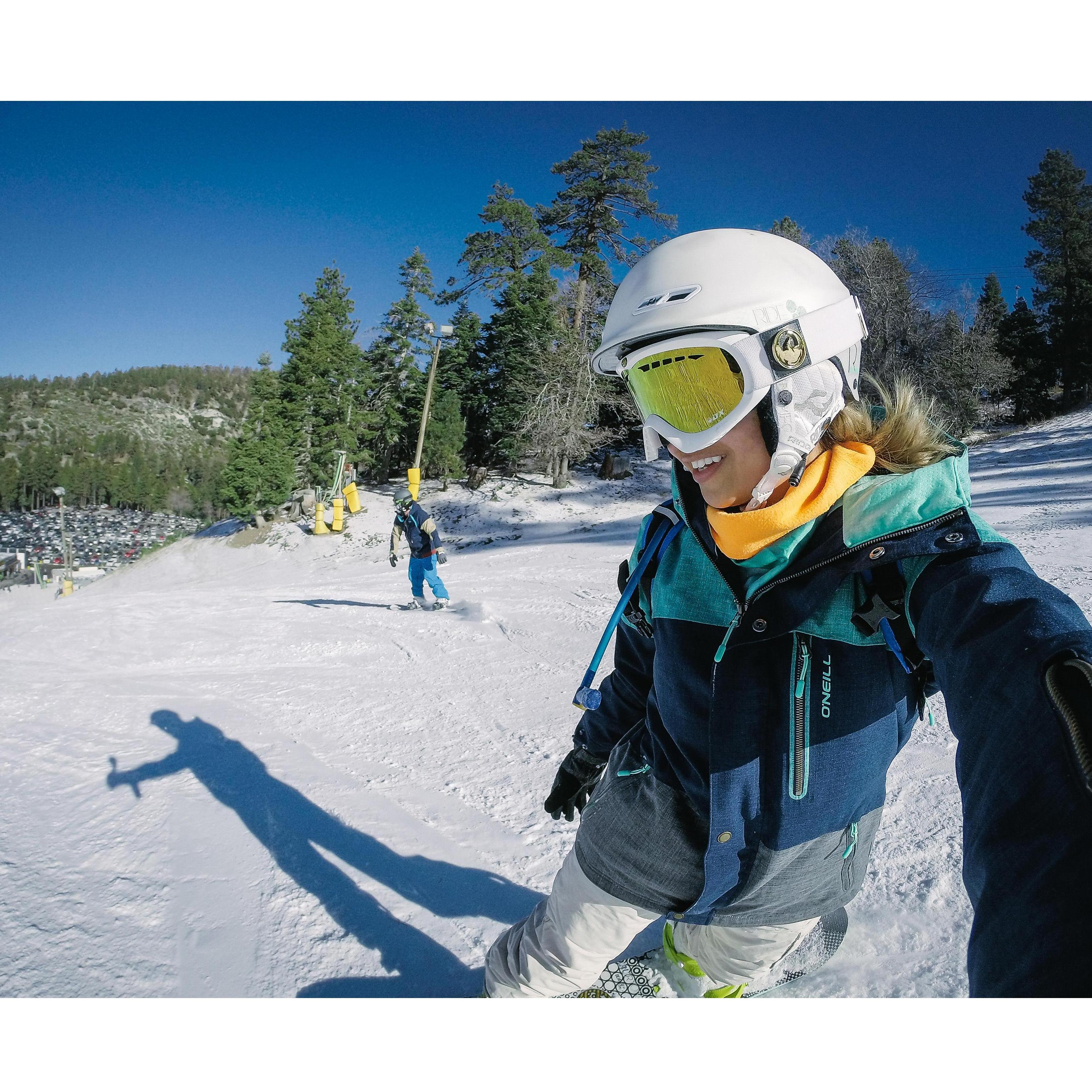 Switching sports; Evan grew up surfing. Amber grew up snowboarding. Now we do both, together!