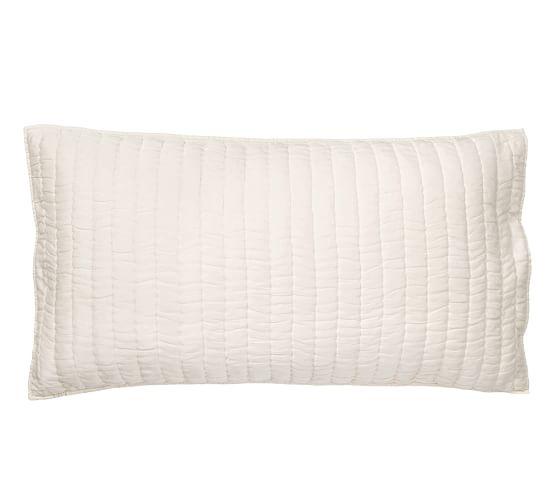 Silk/Cotton Channel Two-Tone Sham, King, Ivory