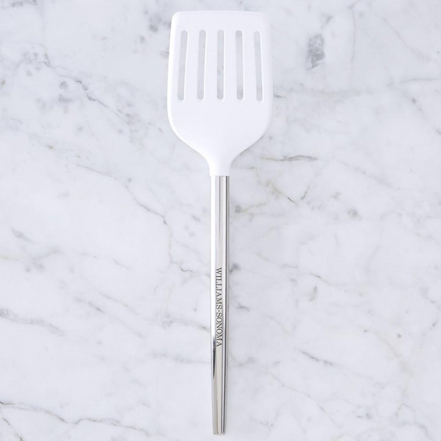 Williams Sonoma Stainless-Steel Silicone Slotted Turner/Spatula, White