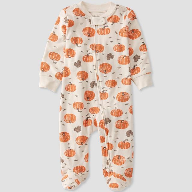 Little Planet by Carter’s Organic Baby Pumpkin Print Sleep N' Play - Cream/Orange 9M