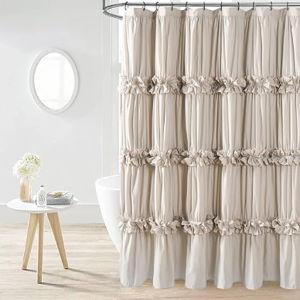 Camel Ruffle Shower Curtain