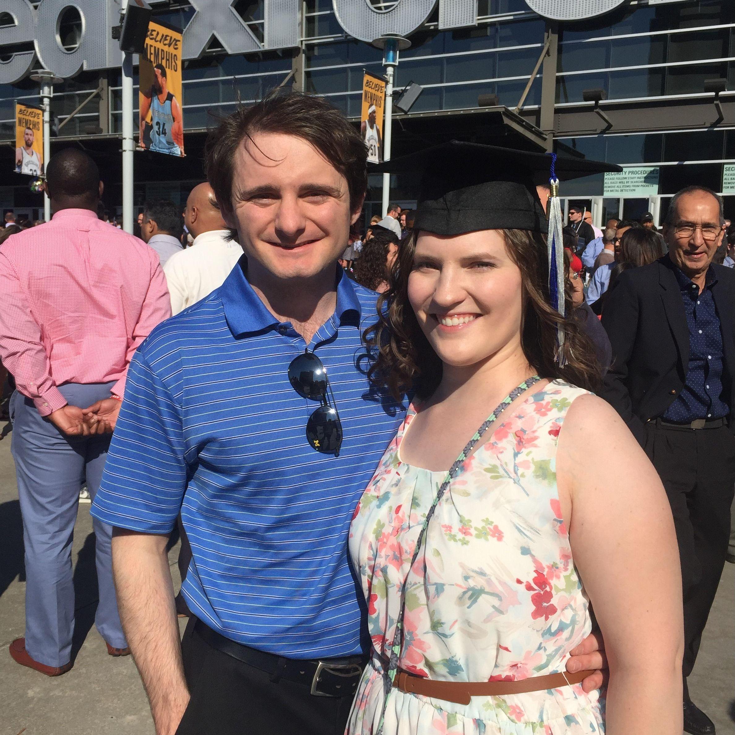 At Kimberly's graduation from the University of Memphis in Downtown Memphis, Tennessee May 2017