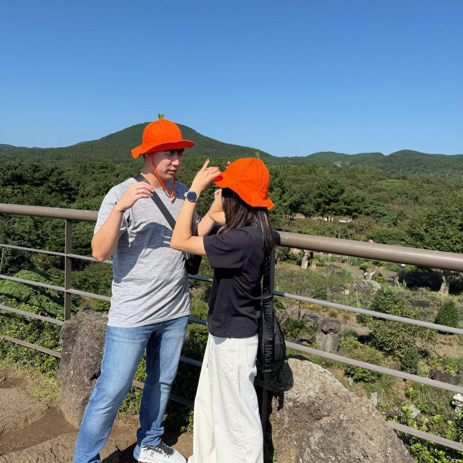 Ashley forced everyone to get these tangerine hats while at Jeju..