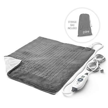 Pure Enrichment PureRelief XXL Ultra-Wide Heating Pad for Back Pain and Cramps - Fast-Heating, Ultra-Soft Heat Therapy with 6 Temperature Settings and Auto Shut-Off Feature - 20" x 24" (Charcoal Gray)