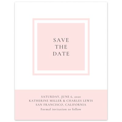 Blush, Pink Wedding Digital Save the Date - Potter Frame