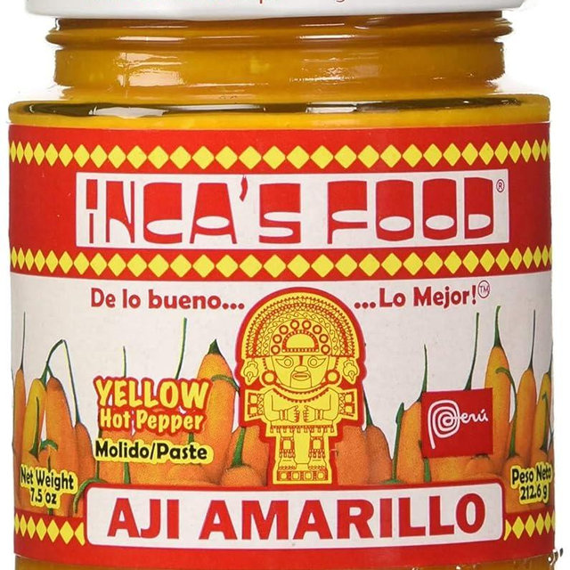 Inca's Food Aji Amarillo Paste - Hot Yellow Pepper Paste, 7.5 Oz Jar - Product of Peru (Pack of 2)