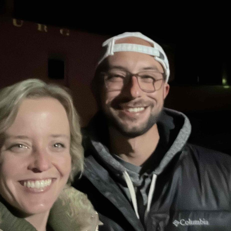 Our 2nd date, scavenger hunt in the dark…an epic fail but Kyle made Katie laugh the whole time.