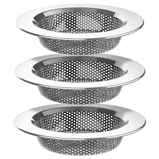 MR.SIGA Kitchen Sink Strainer, Stainless Steel Sink Drain Strainer, Dishwasher Safe, Pack of 3