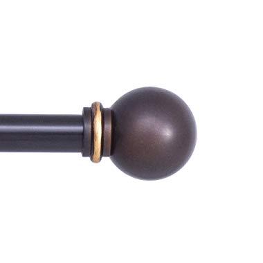 Kenney Chelsea 5/8" Standard Decorative Window Curtain Rod, 28-48", Oil Rubbed Bronze