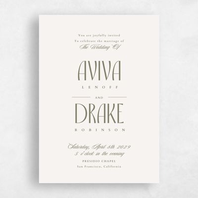 Beige Wedding Invitation - Trogir Classic