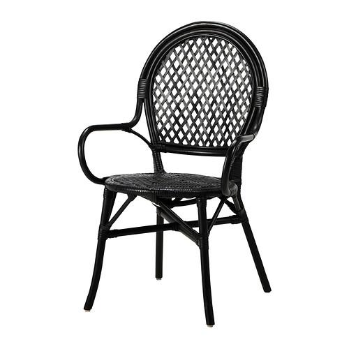 ÄLMSTA Chair, rattan, black