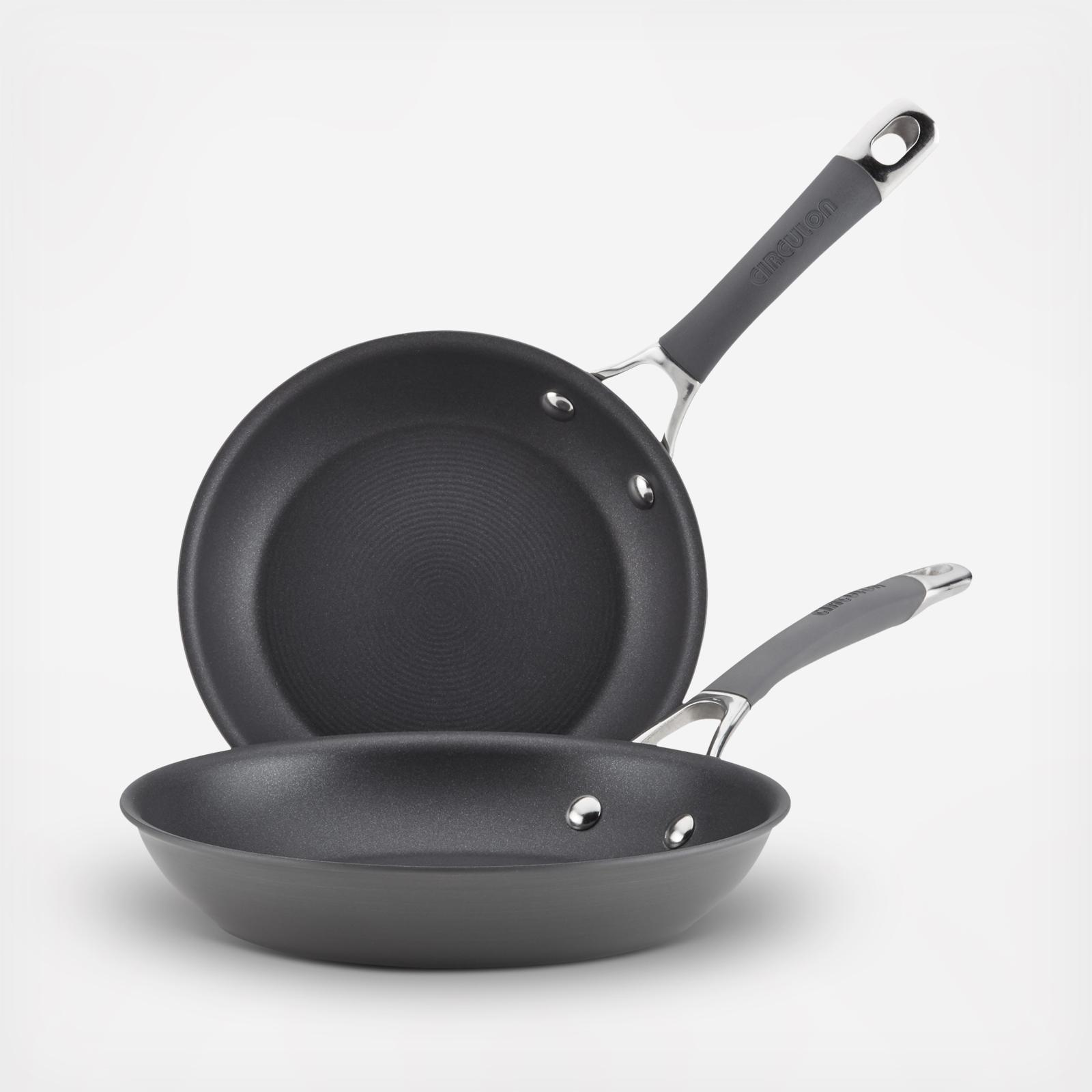 Circulon Radiance Hard-Anodized Nonstick Skillet Frying Pan Set 2-Piece Gray