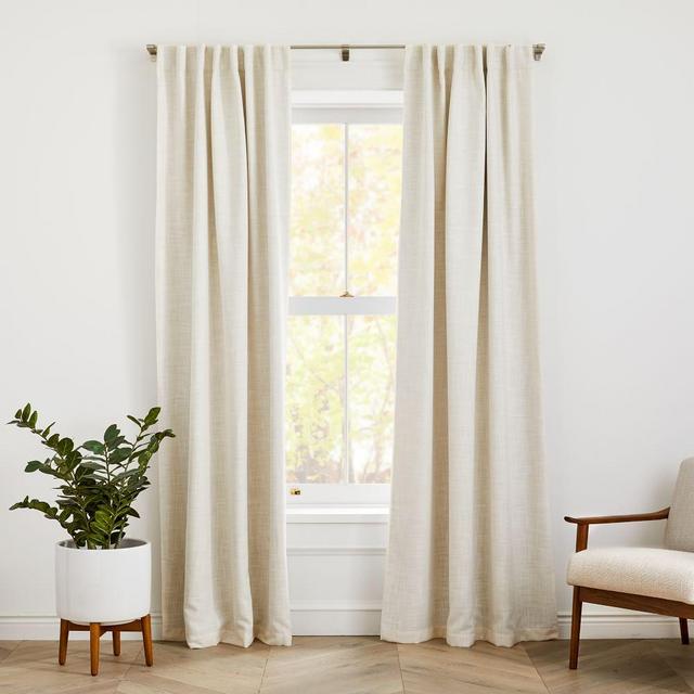 Crossweave Curtain, Natural Canvas, 48"x108", Set of 2