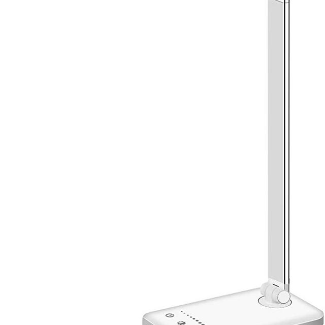 LED Desk Lamp, Eye-Caring Table Lamps, Natural Light Protects Eyes, 5 Modes, 10 Brightness Levels, Touch Control, Adjustable Table lamp with USB Charging Port, Auto Timer 30 / 60min, White