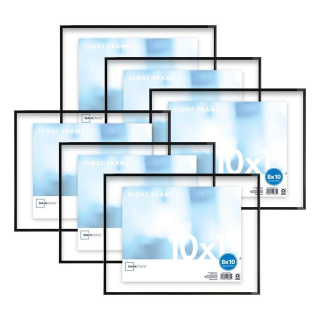 Mainstays 10" x 13" Flex Float Format Picture Frame, Set of 6, Black, Fits up to 10x13