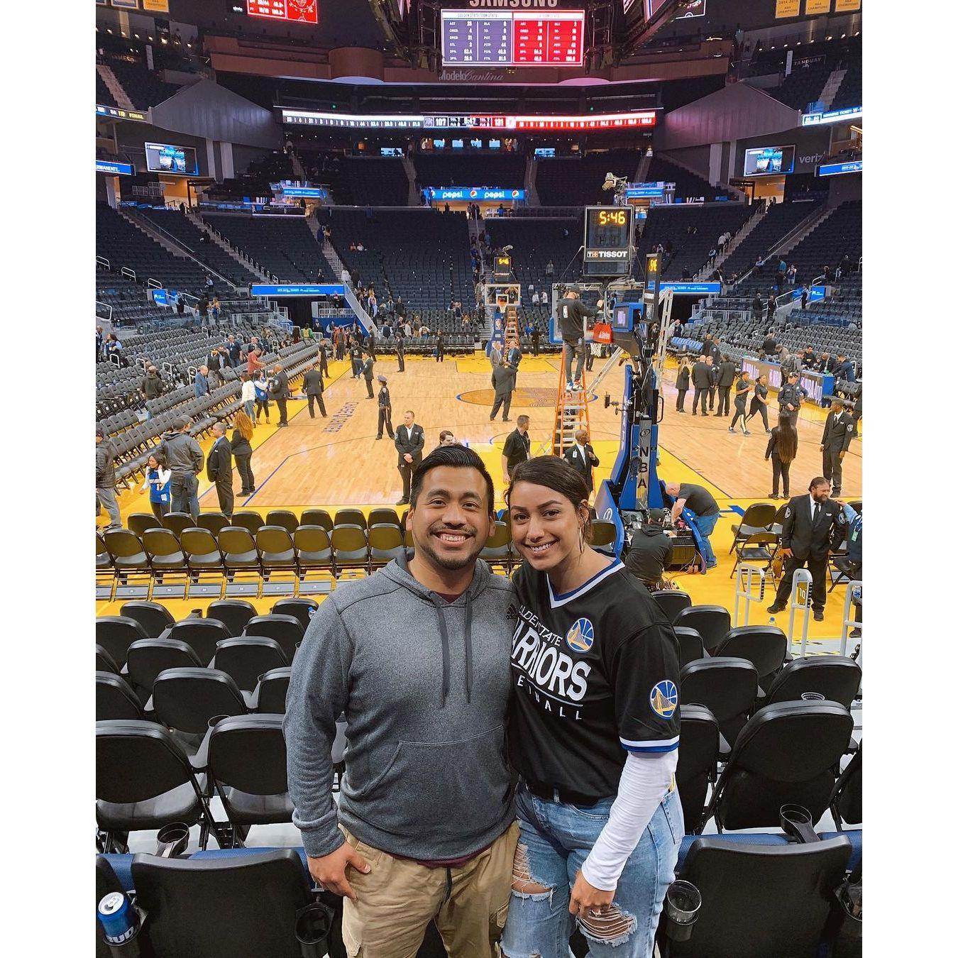 At Warriors vs Clippers game before the start of the pandemic