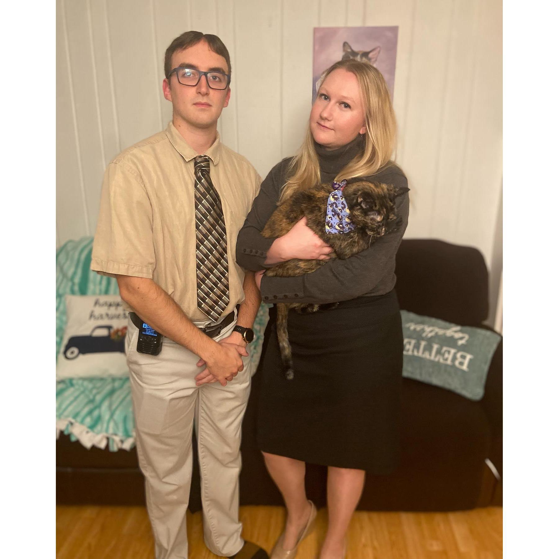 Dwight and Angela, Halloween 2021 ft. Katie the cat!