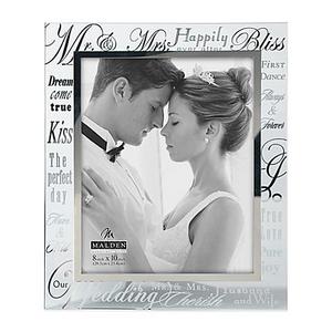 Malden® 8-Inch x 10-Inch Mirrored "Mr. & Mrs." Photo Frame
