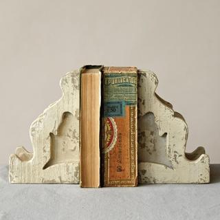 Decorative Distressed Magnesia Corbel Bookend, Set of 2