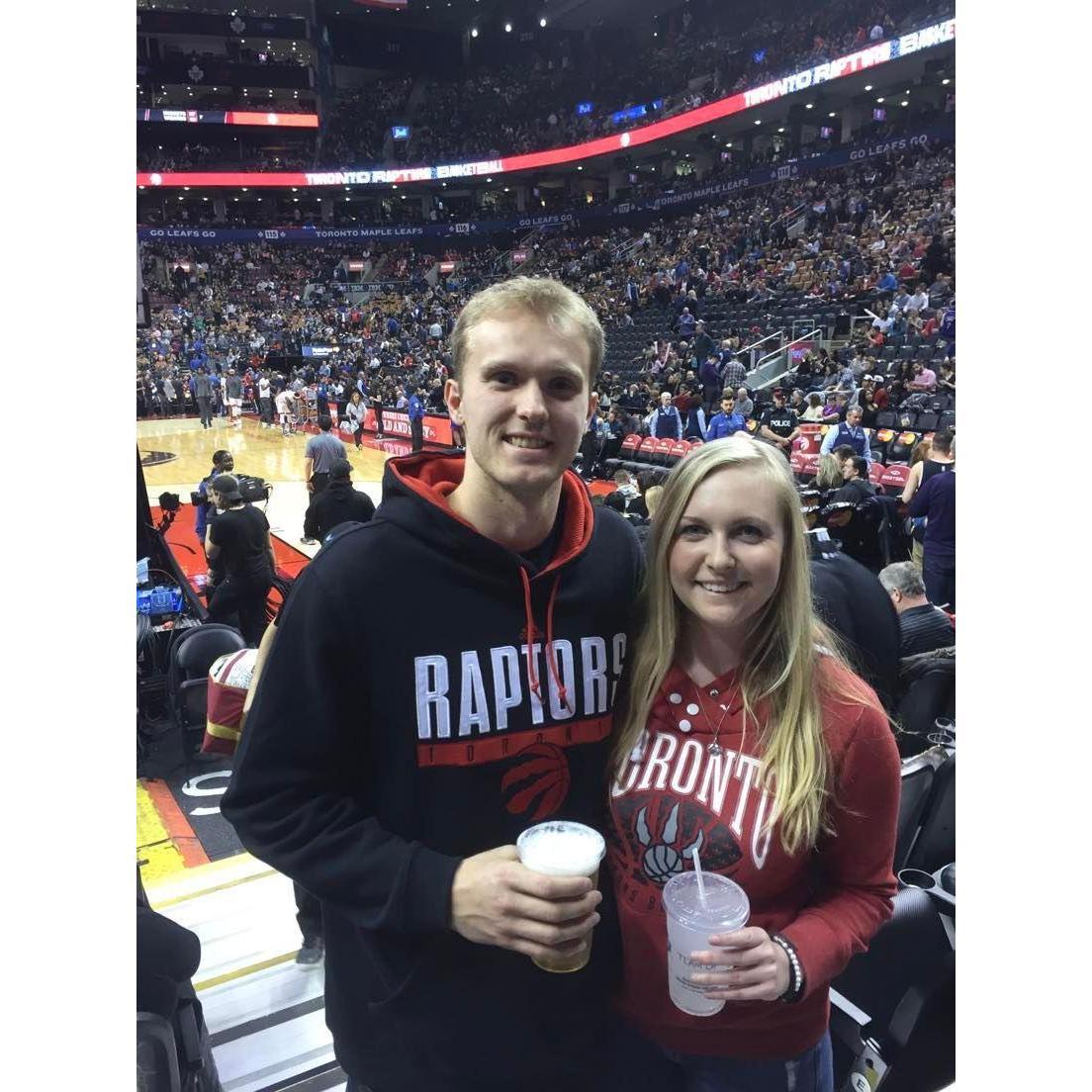 Favourite sports team to cheer on and first ever Raptors game together back in 2016!