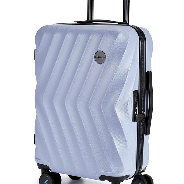 BAGSMART Carry On Luggage, PC Hardside Travel Suitcase 22x14x9 Airline Approved with Spinner Wheels, Hard Shell Lightweight Rolling 20 Inch for Men Women (Purple)