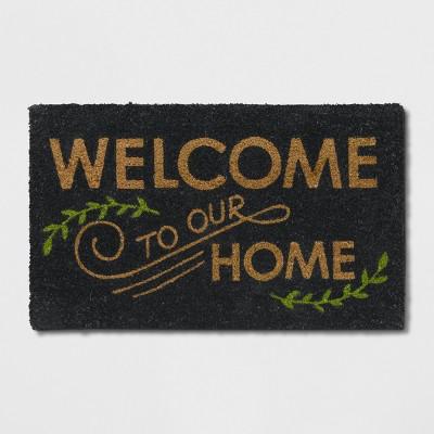 1'6"X2'6"/18"X30" Welcome to our Home Doormat Black - Threshold™