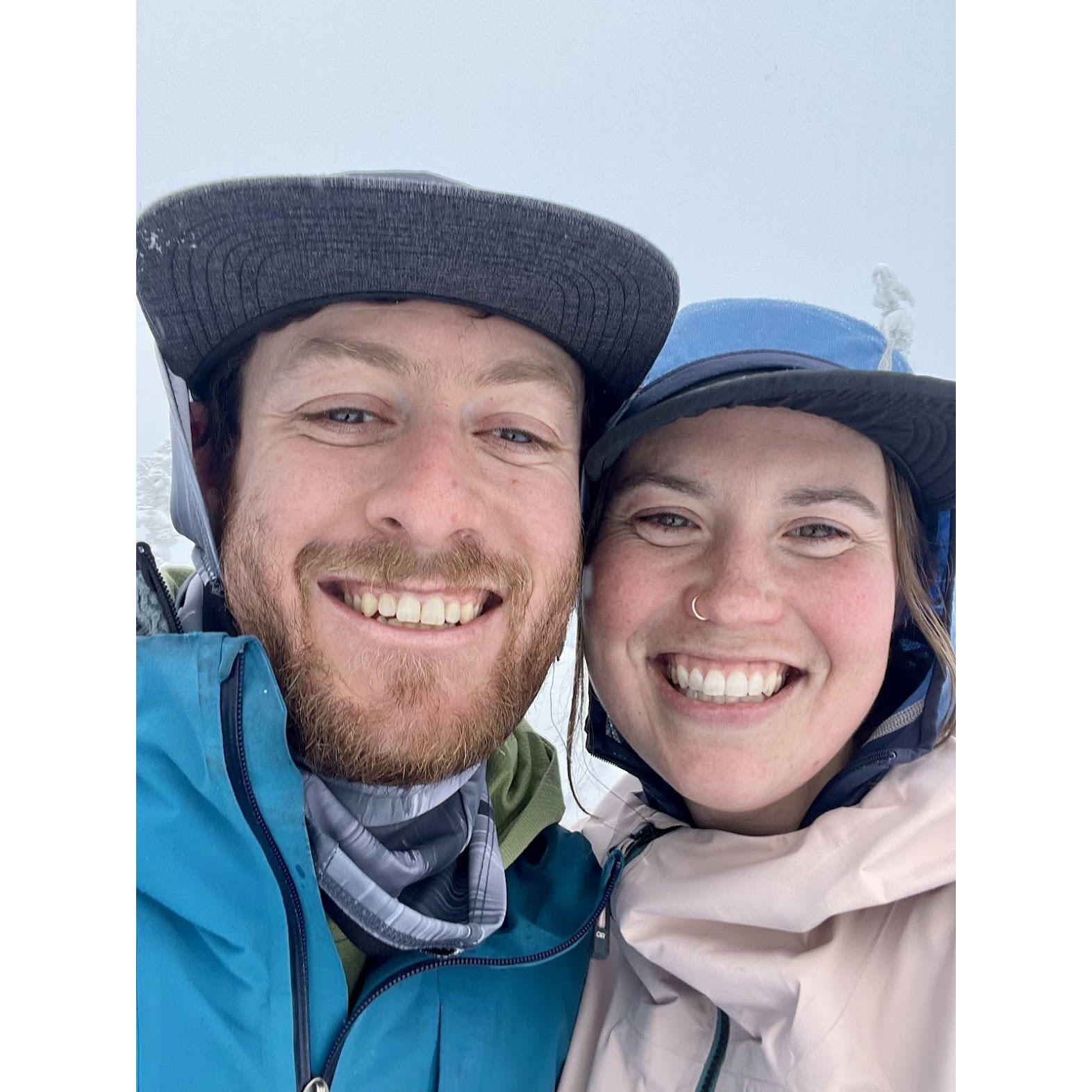 Forrest popped the question during a ski tour in mid-January 2025. Michelle said "yes!"
