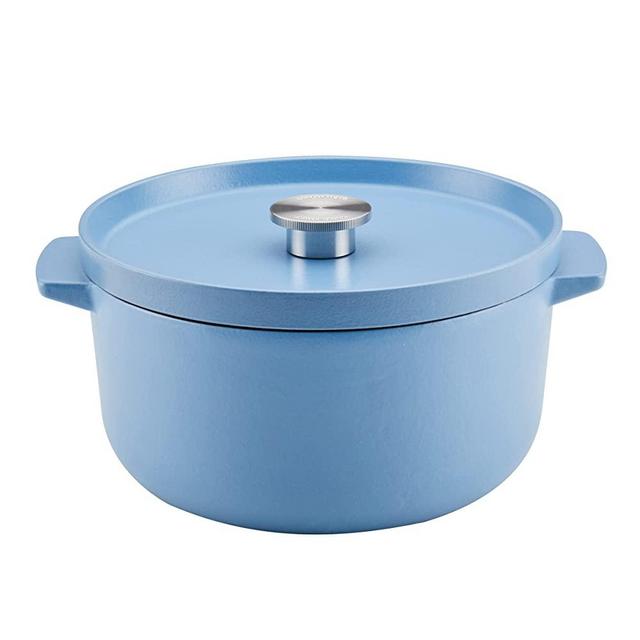 KitchenAid Enameled Cast Iron Dutch Oven/Casserole, 6 Quart, Blue Velvet