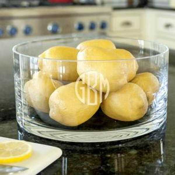 Deep Etched Monogrammed Large Alexa Salad Bowl