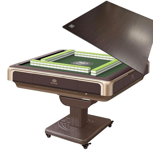 Foldable Ultra-Thin Automatic Mahjong Table with Wheels - Chinese, Filipino and American Style 40mm Numbered Tiles (with Hard Table Cover)