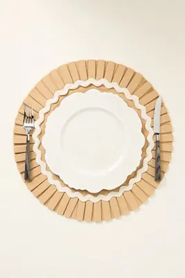 Ruby Ric Rac Pleated Round Placemat
