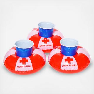 GoFloats Inflatable Drink Guard Drink Holder, Set of 3