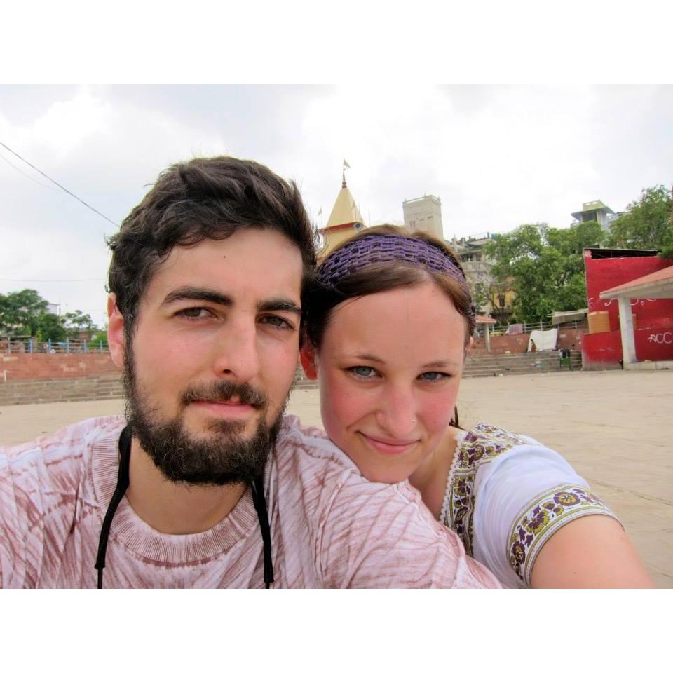 Trying not to melt in 100+F degree weather in India. Our first trip together! 2011