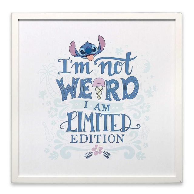 Open Road Brands Disney Lilo and Stitch I'm Not Weird I'm Limited Edition Framed Wood Wall Decor - Fun Stitch Wall Art for Home