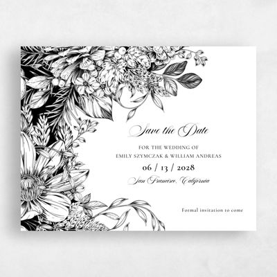White Wedding Save the Date - Poconos Bloom