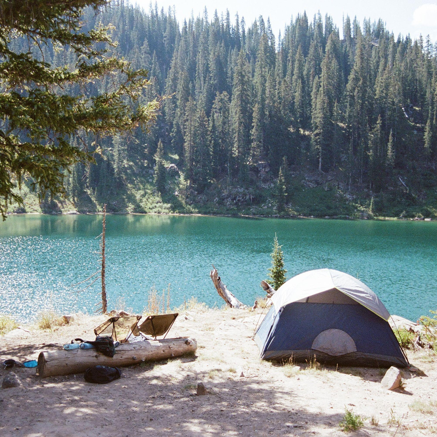 Our first backpacking campsite! We were so lucky to go during a meteor shower, witnessing some of the brightest and most beautiful shooting stars we have ever seen.