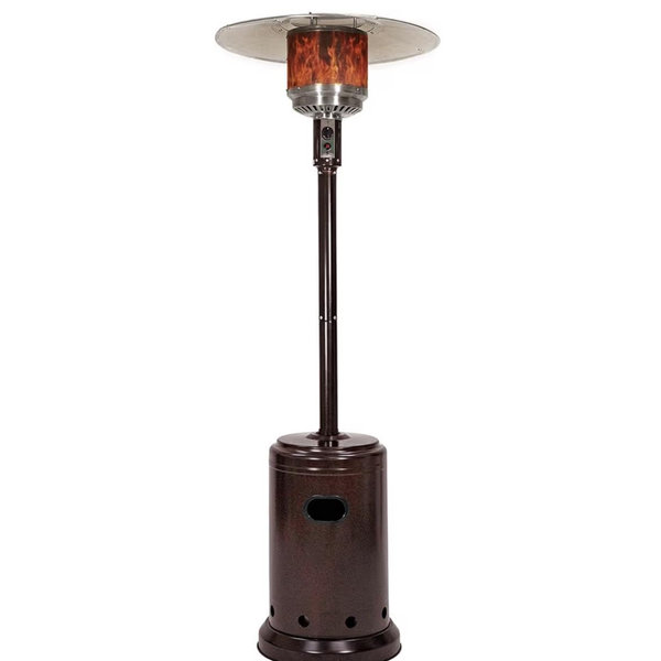 Amazon Basics 46,000 BTU Outdoor Propane Patio Heater with Wheels, Commercial & Residential, Havana Bronze, with Water Tank, 32.1 x 32.1 x 91.3 inches (LxWxH)