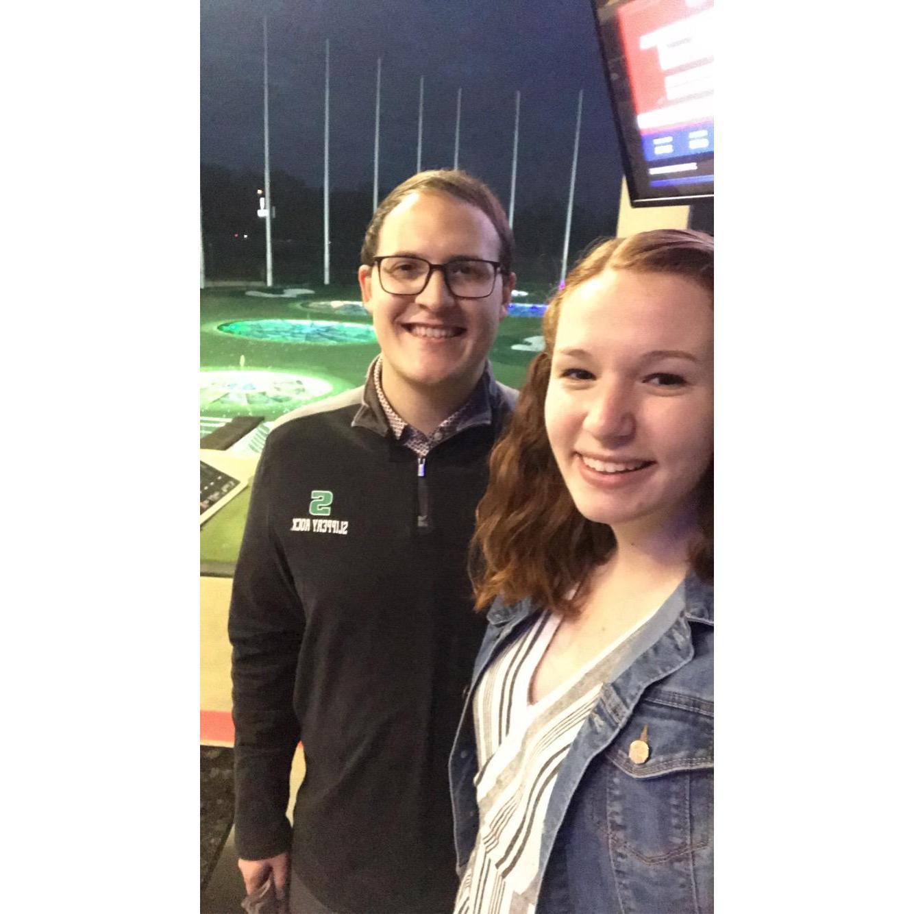 Our 3 year dating anniversary date to the Melting Pot and Top Golf