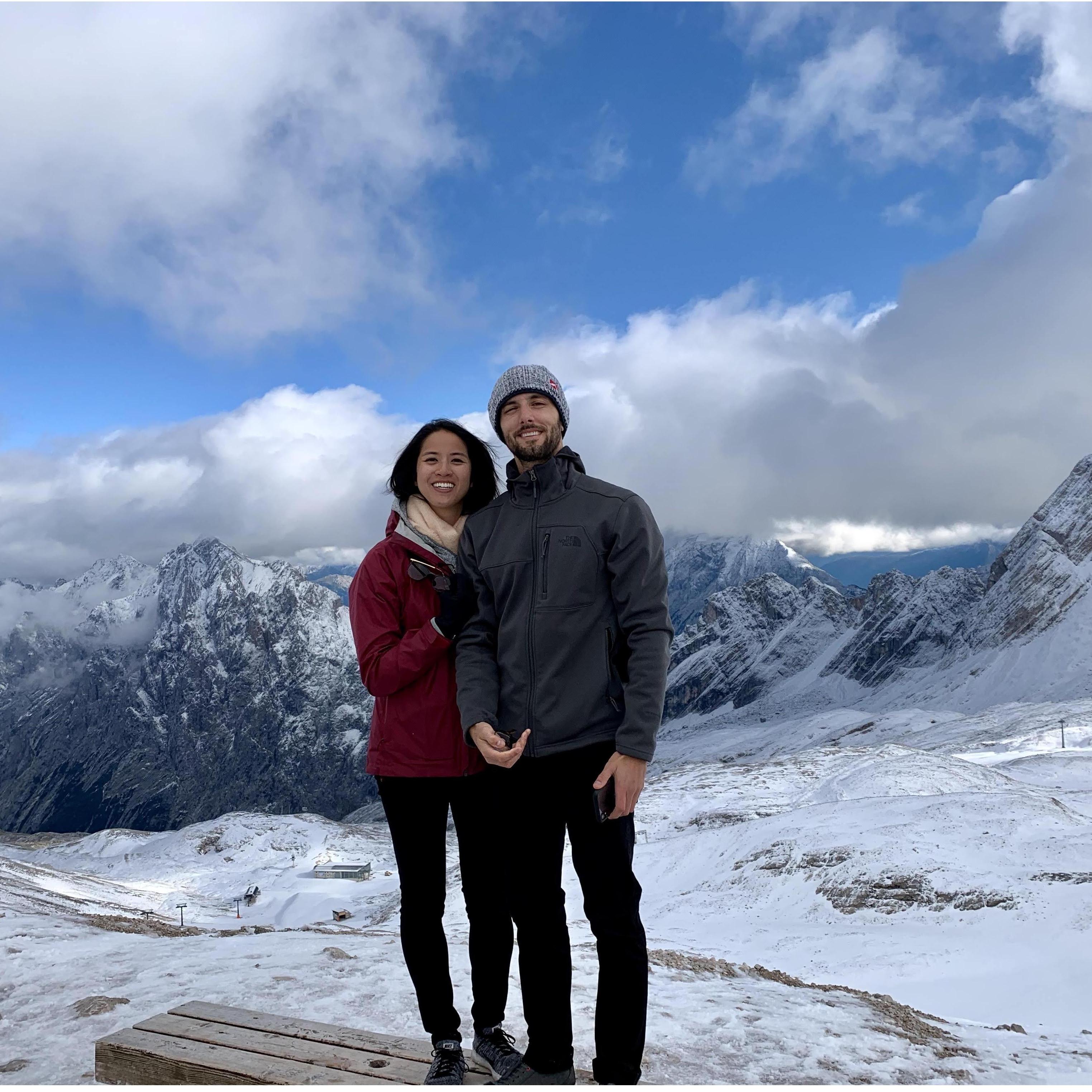 After Germany, our first stop in Switzerland was on top of a mountain peak and it was so cold!