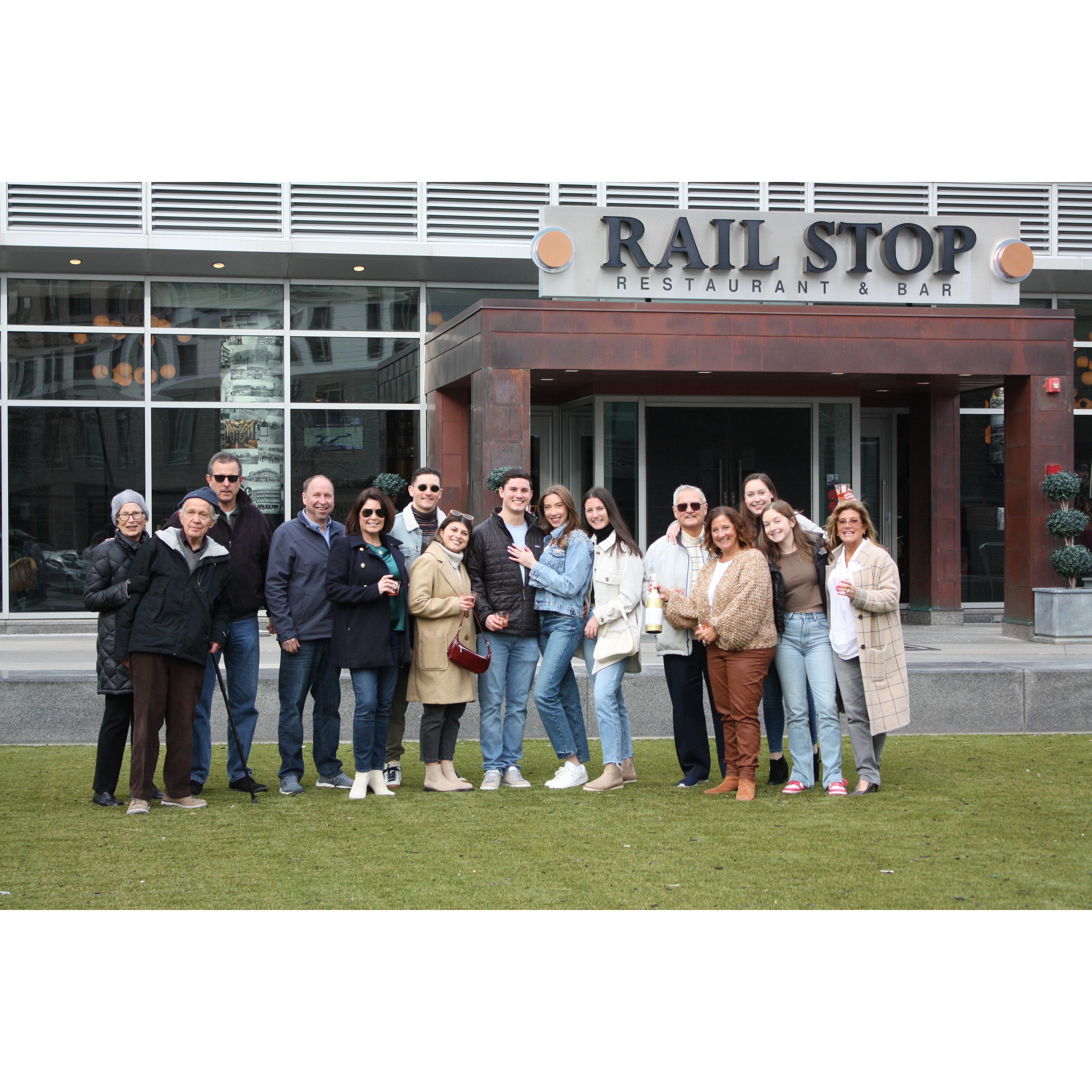 Both of our families showed up to surprise us after Greg proposed!