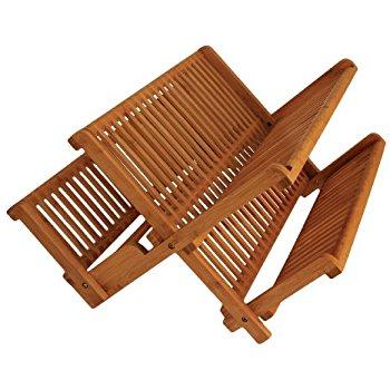 Totally Bamboo Premium Collapsible Dish Drying/Draining Rack, EXTRA LARGE Capacity for Maximum Storage & Saving Precious Counter Space. Beautiful & Durable 100% Bamboo - THE Leading All Natural Alternative, 19" by 18" by 10" high