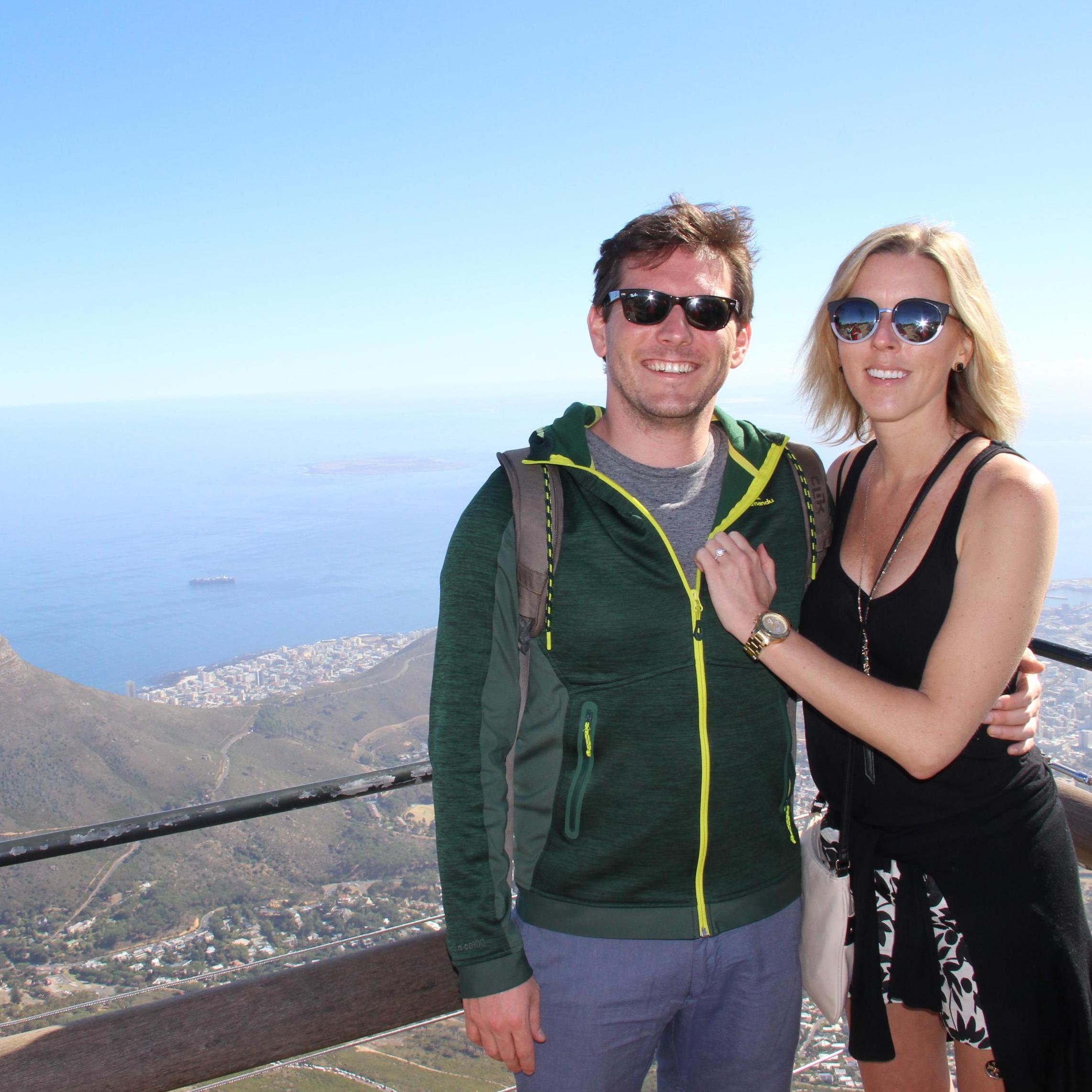 Just after the proposal on Table Mountain, Cape Town