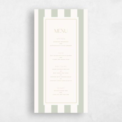 Grassy Sage, Green Wedding Menu - Cancun