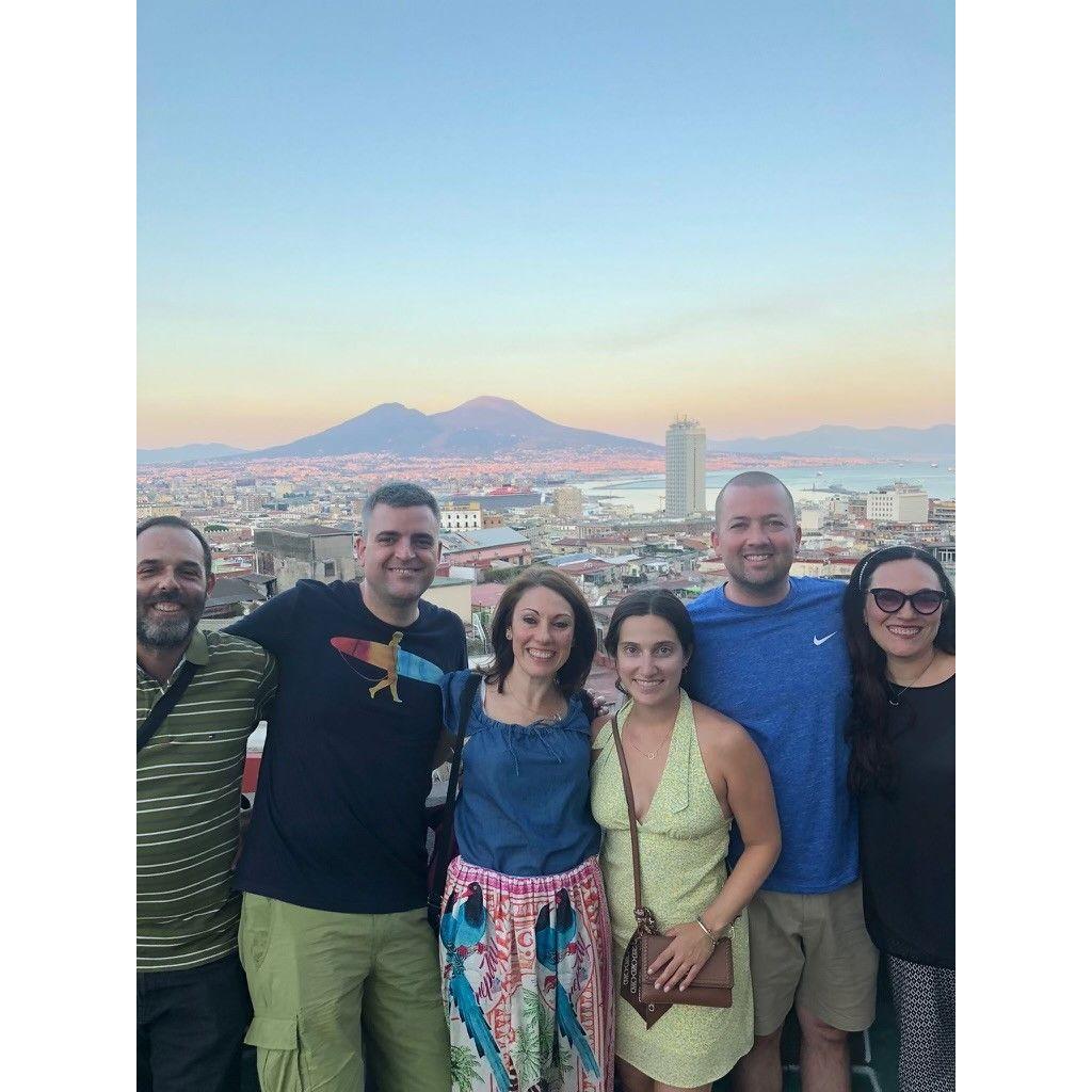 With the Italian cousins for a night out in Naples.