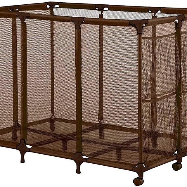 Pool Noodles Holder, Toys, Floats, Balls and Floats Equipment Mesh Rolling Storage Organizer Bin, XXL, Brown Style 455119